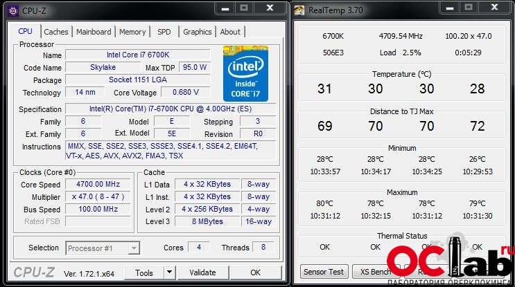 Разгон процессора Intel i7 6700K